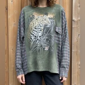 Jungle Cat World Handmade Upcycled Shirt - Free Size